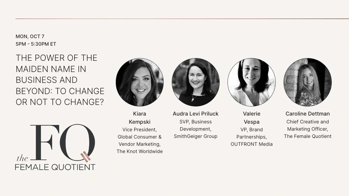 Promo graphic for Ad Week New York panel from The Female Quotient featuring Valerie Vespa
