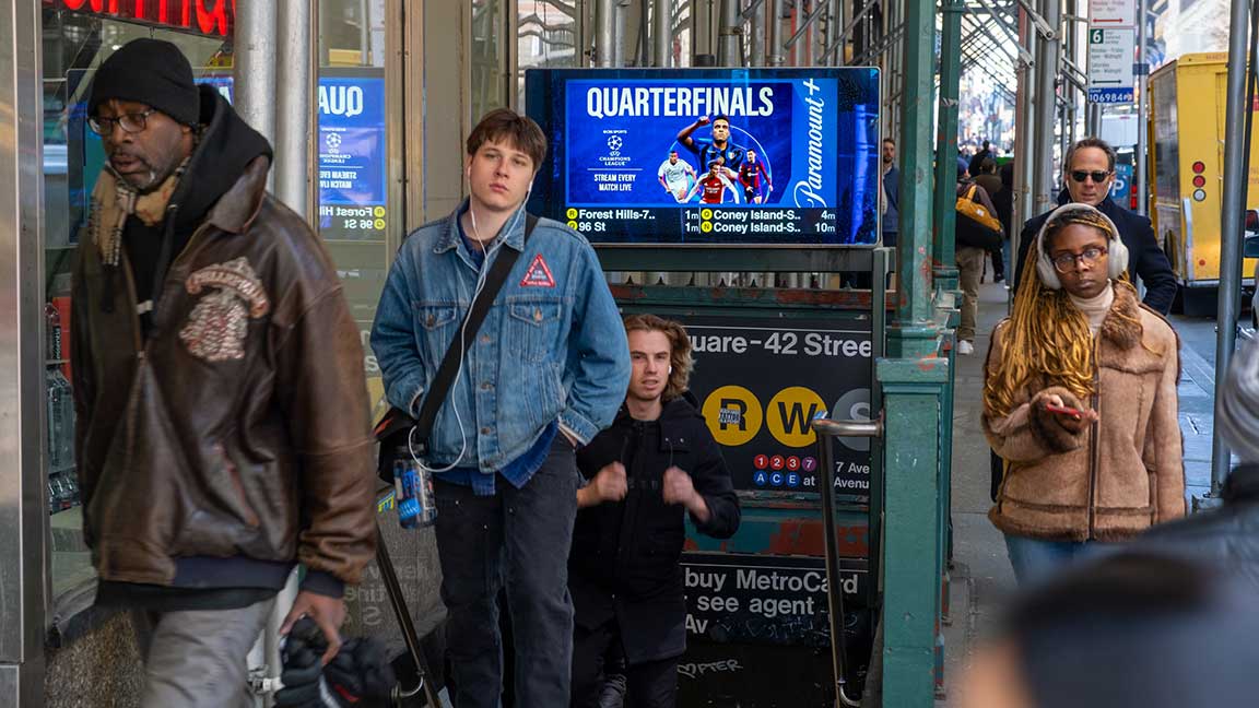 Paramount+ ad on NYC Subway Digital Urban Panel – Programmatic Digital Out of Home