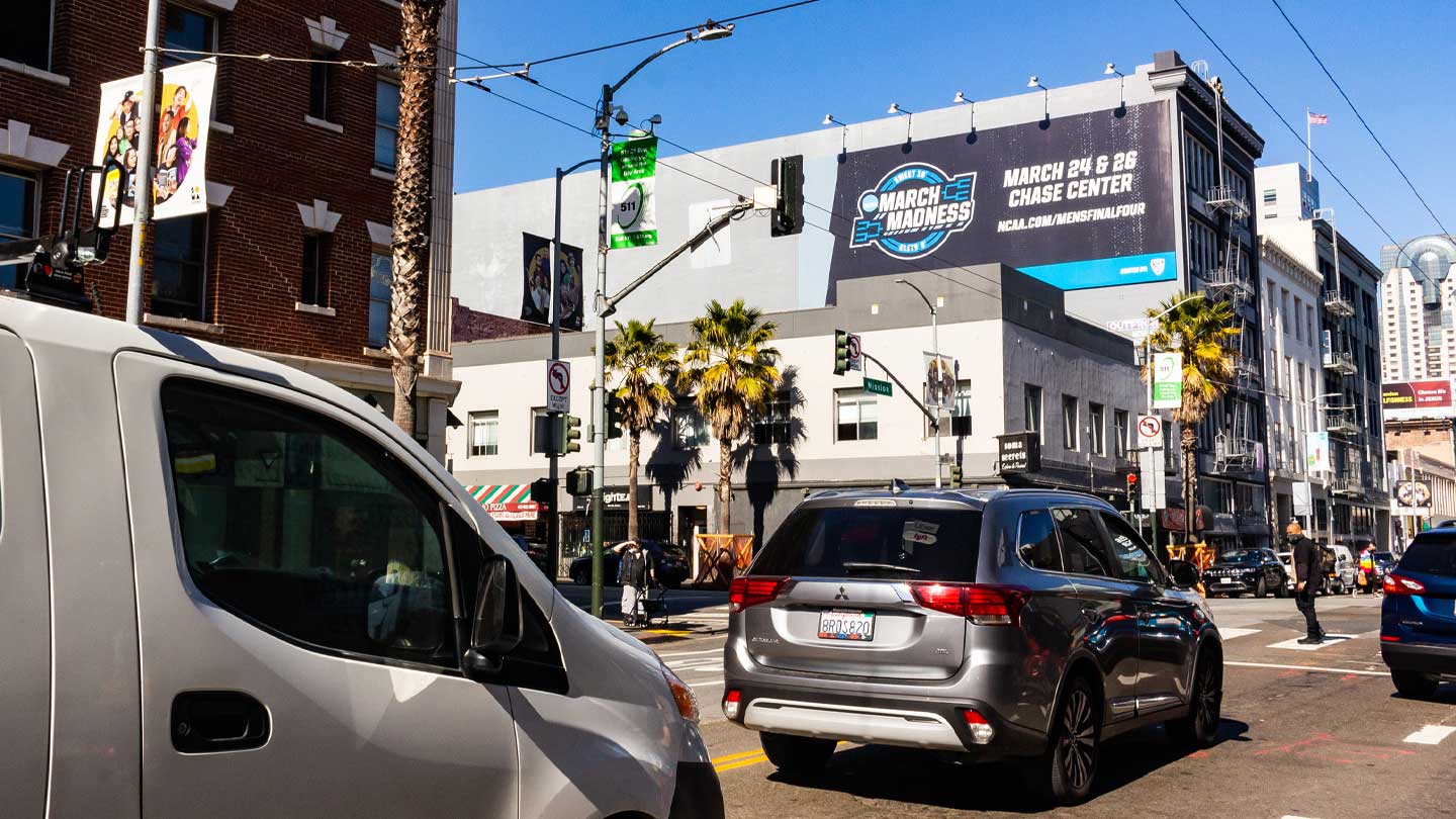ncaa wallscape in san francisco out of home advertising