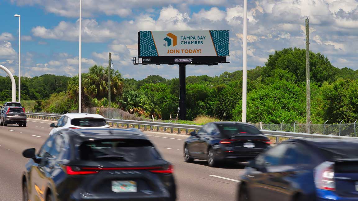 Tampa Bay Chamber of Commerce ad on digital billboard in Tampa