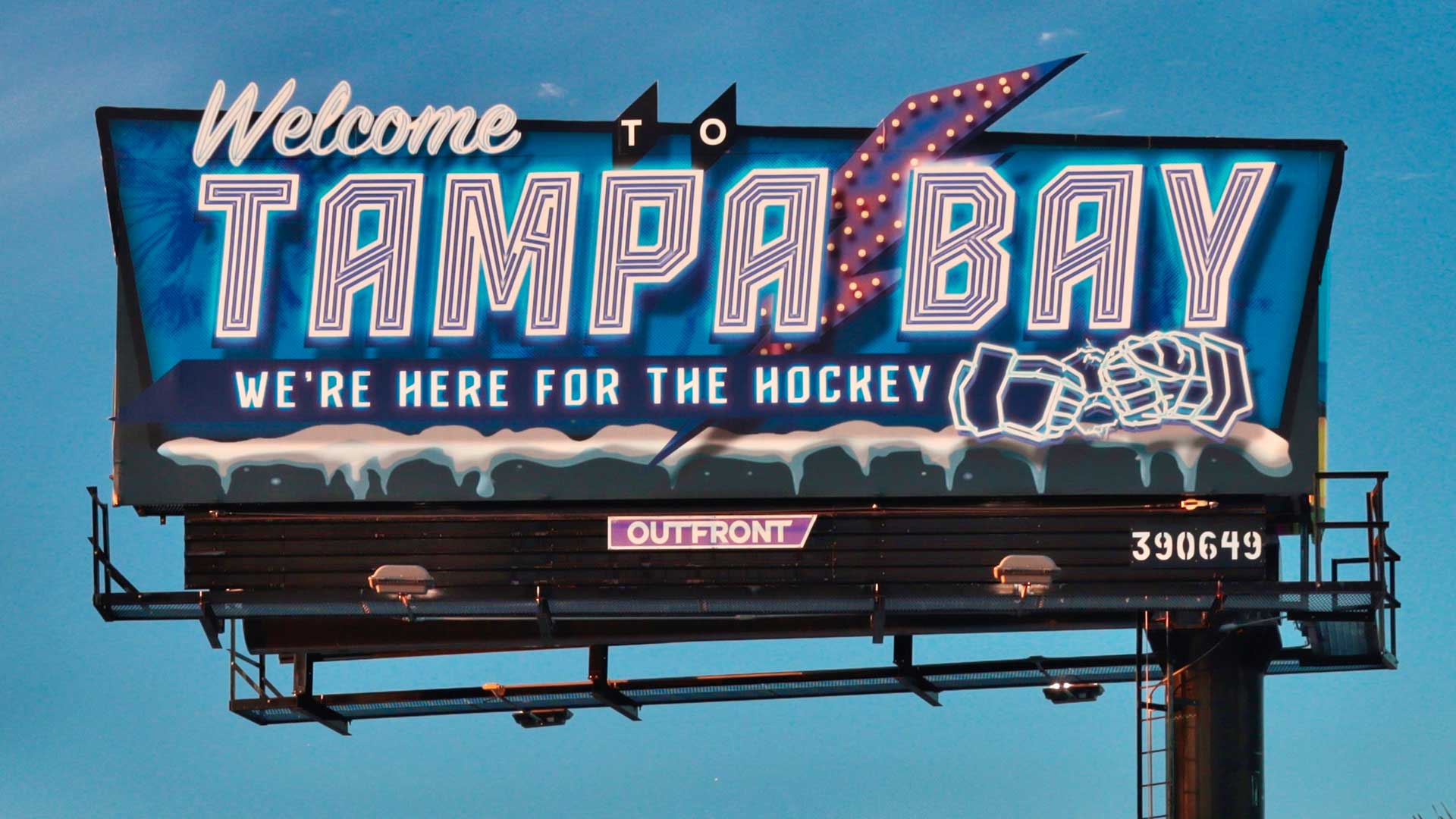 Tampa Bay Lightning billboard with multiple special effects