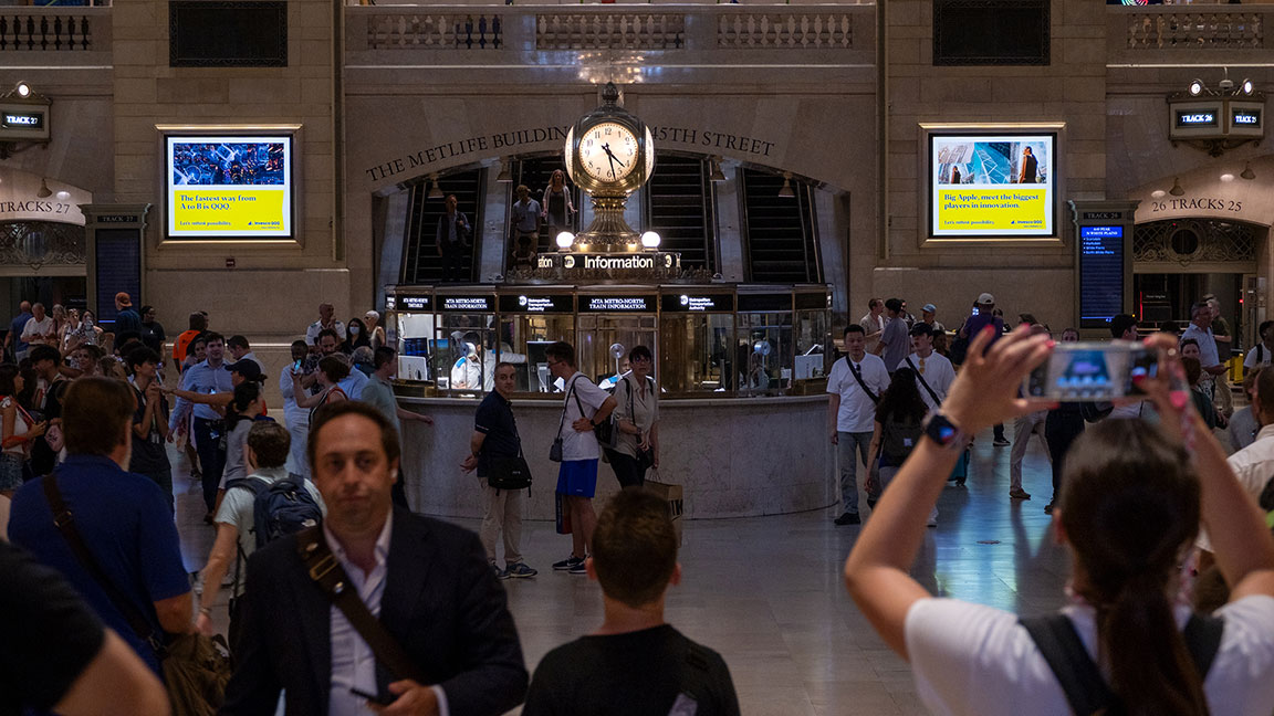Invesco Digital Dioramas in Grand Central Terminal main concourse 