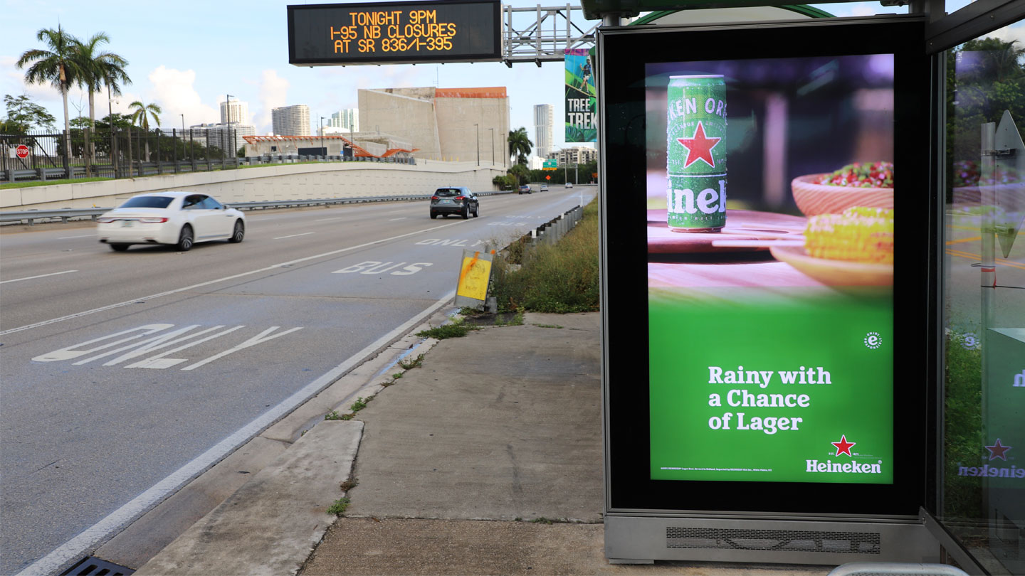 heineken digital street furniture out of home advertising in miami