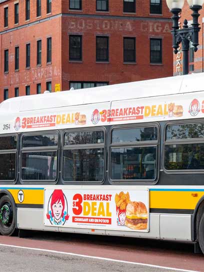 out of home bus advertising wendys