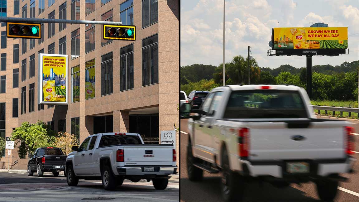 Lay’s digital OOH ads in Dallas and Tampa