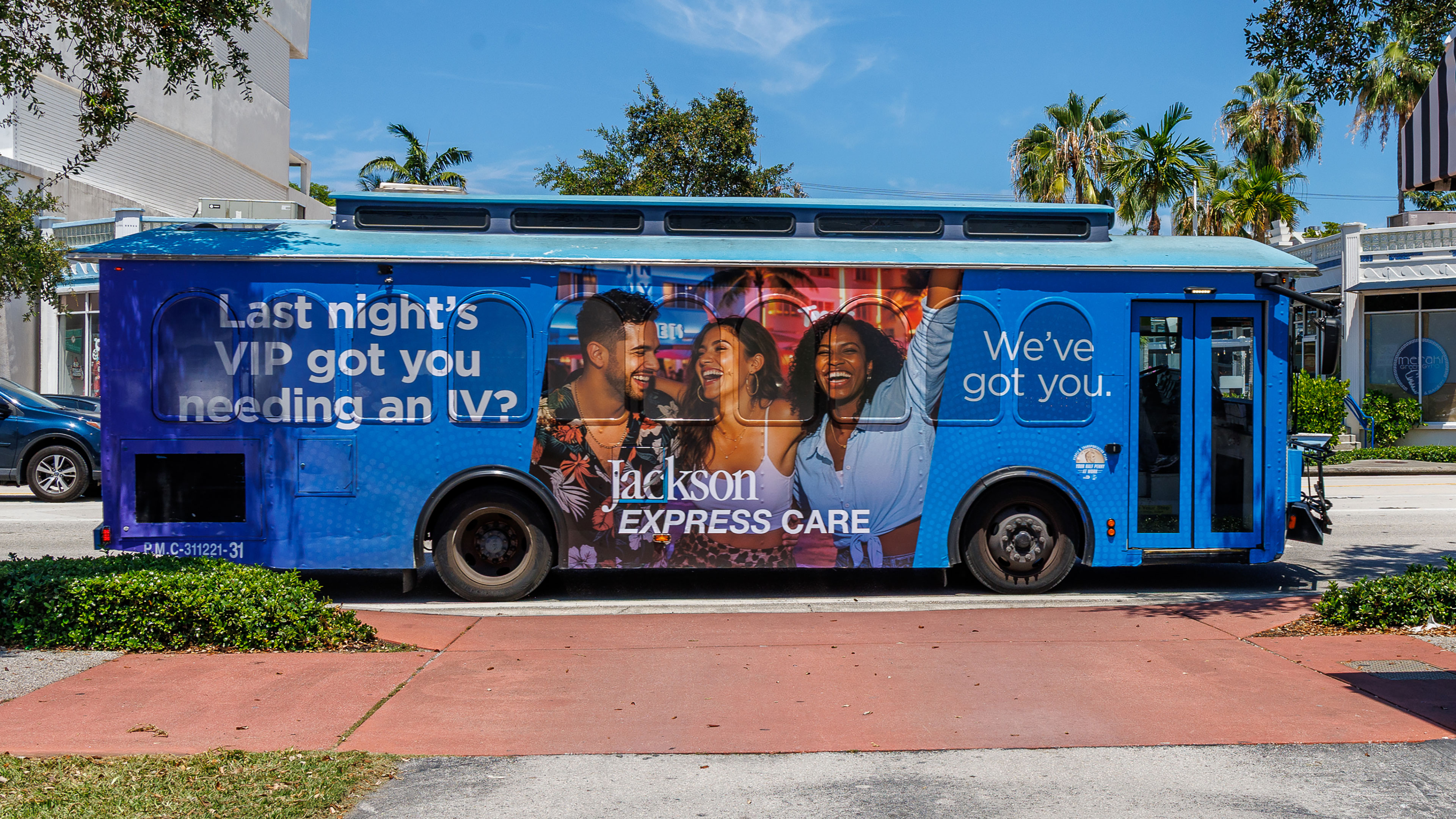 Miami Trolley advertisement for Jackson Express Care