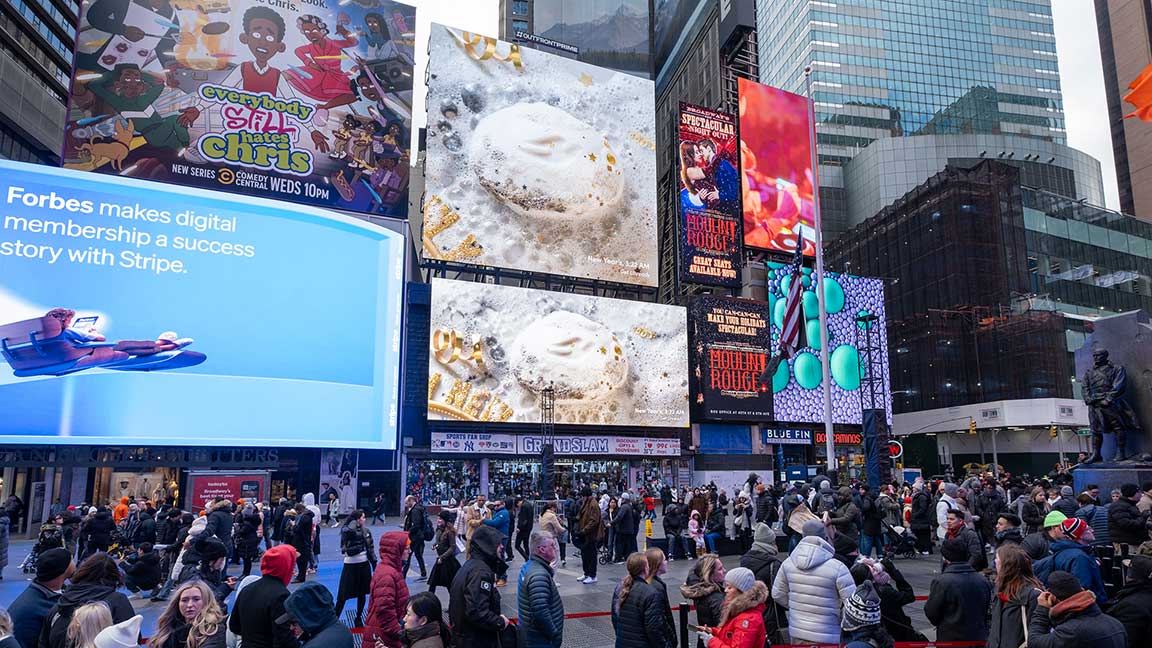 Ad for Dove on Duffy’s Duo in Times Square – Programmatic Digital Out of Home