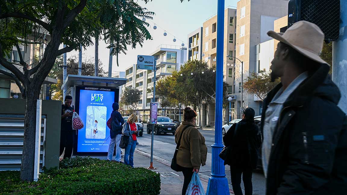 Meta ad on digital shelter in West Hollywood