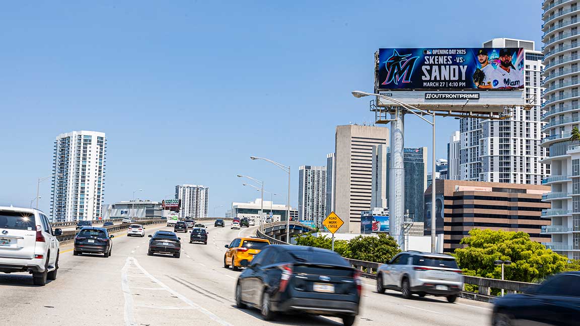 Miami Marlins dynamic digital bulletin with starting pitchers