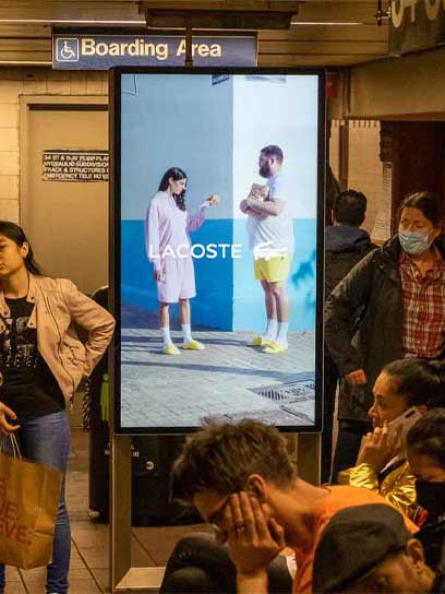 out of home digital transit advertising new york city lacoste