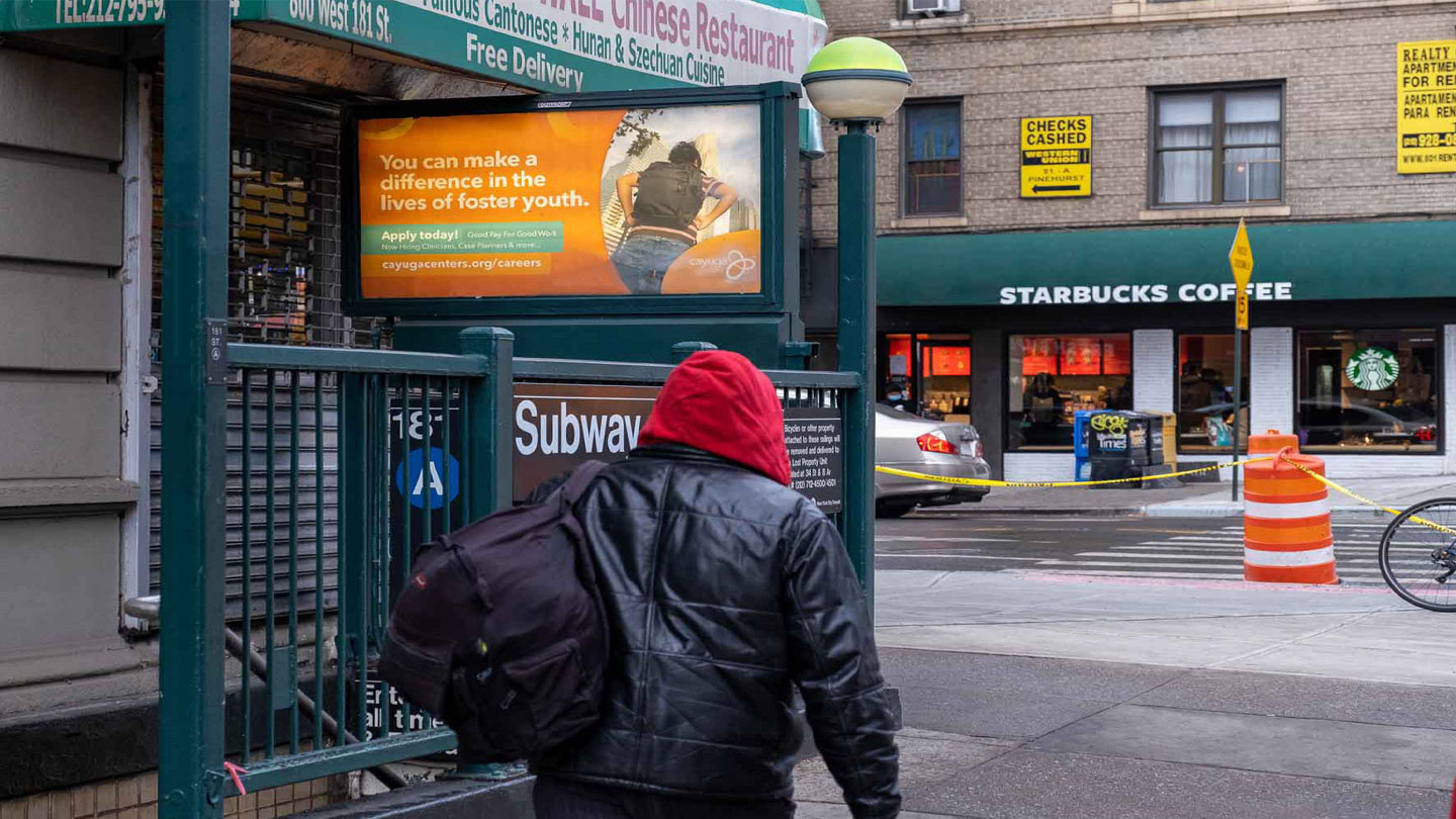 urban panel out of home advertising in new york city for cayuga