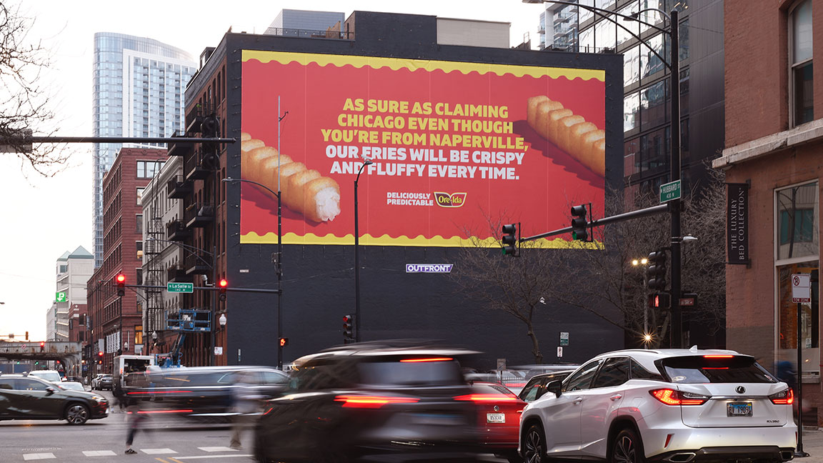 Contextually relevant Ore-Ida wallscape in Chicago