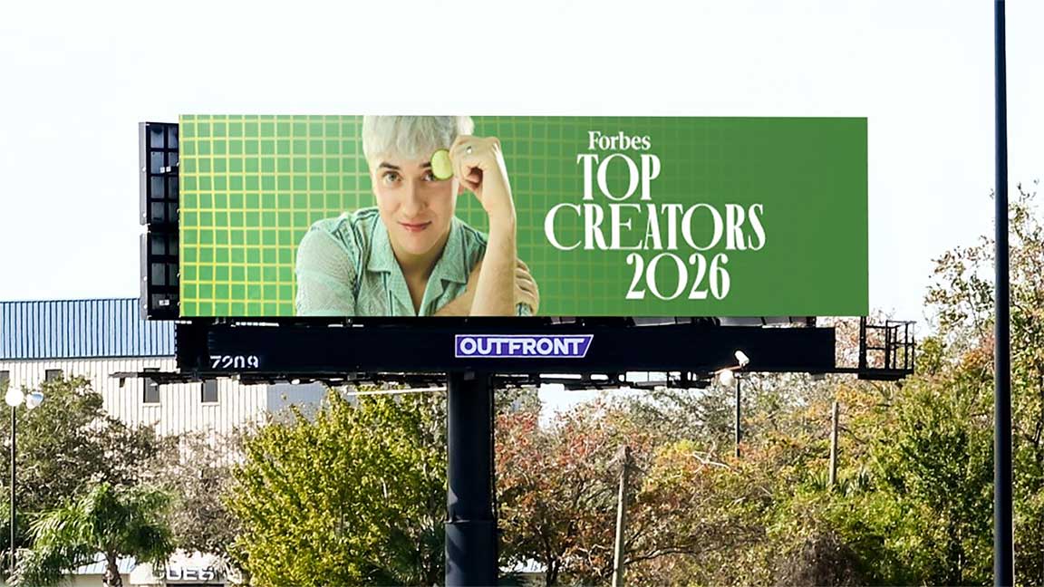 Forbes Top Creators 2026 digital billboard