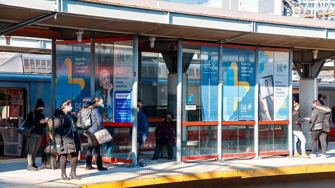 Rail station domination media