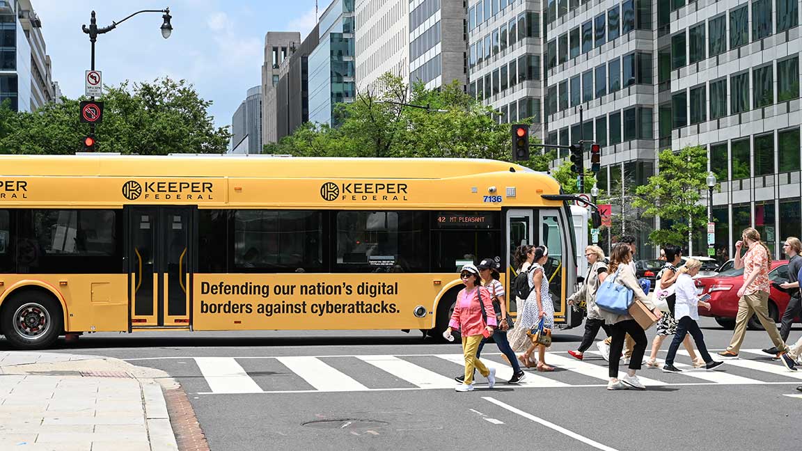 WMATA Metrobus with full bus wrap for Keeper Federal