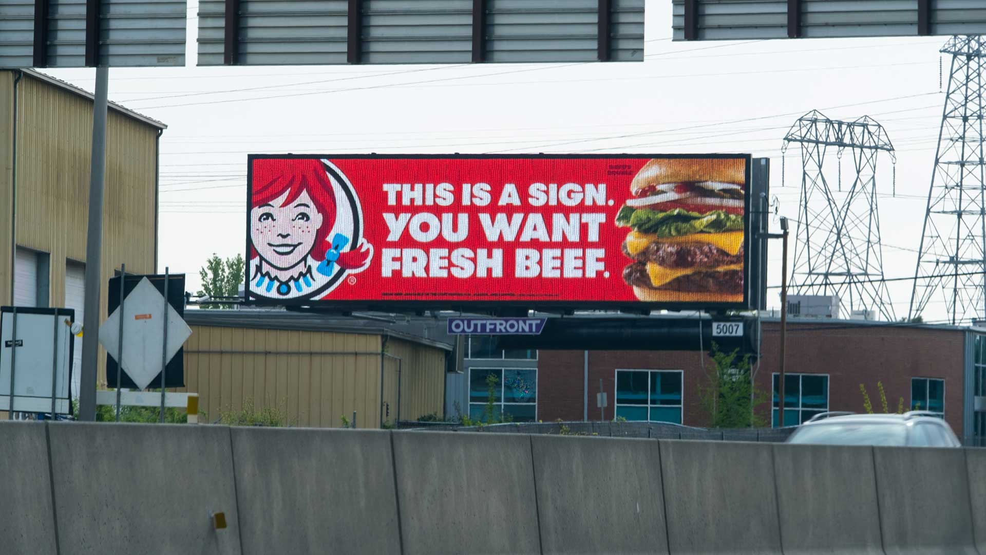 Wendy’s digital bulletin in Philadelphia