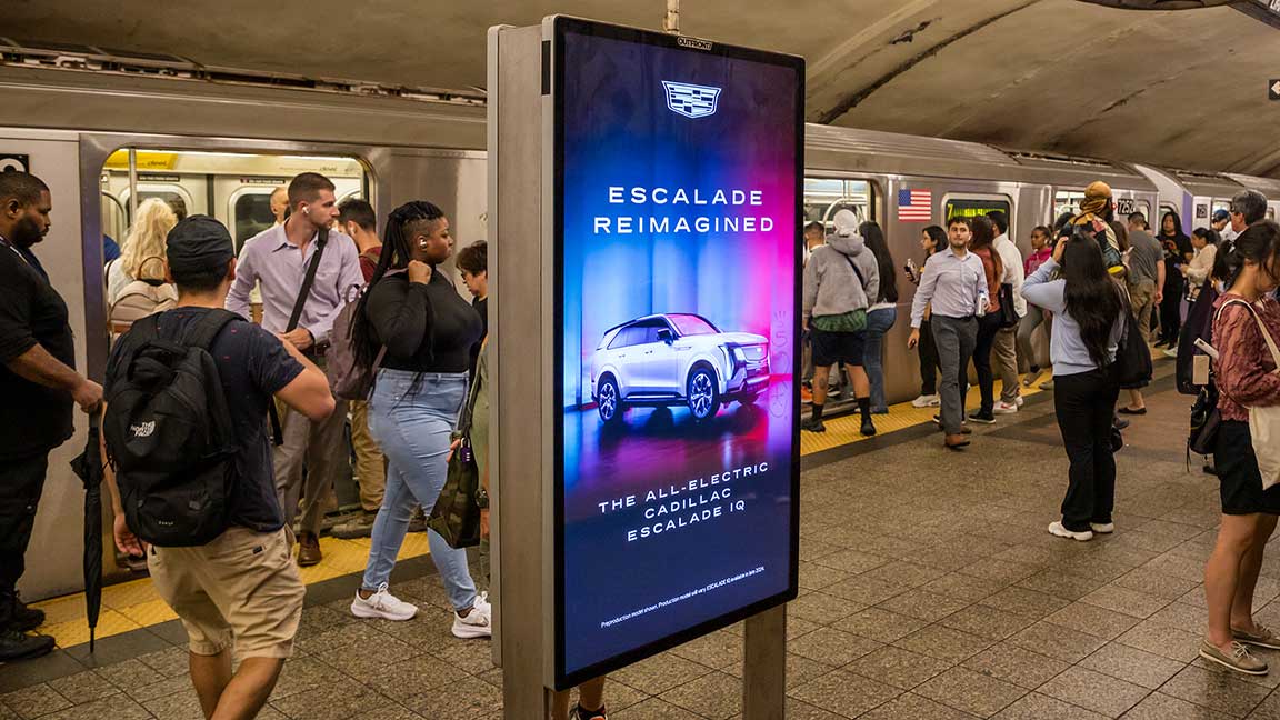 Subway liveboard in NYC for Cadillac Escalade IQ