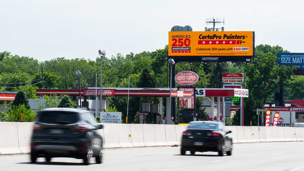 CertaPro Painters digital billboard in Philadelphia