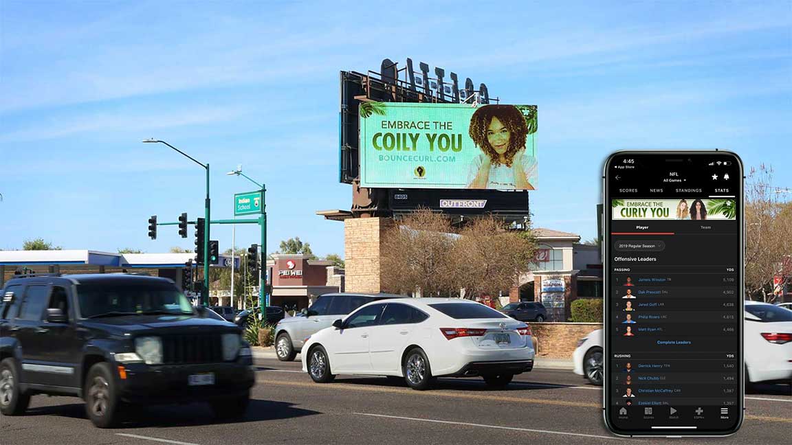 Bounce Curl billboard and mobile campaign