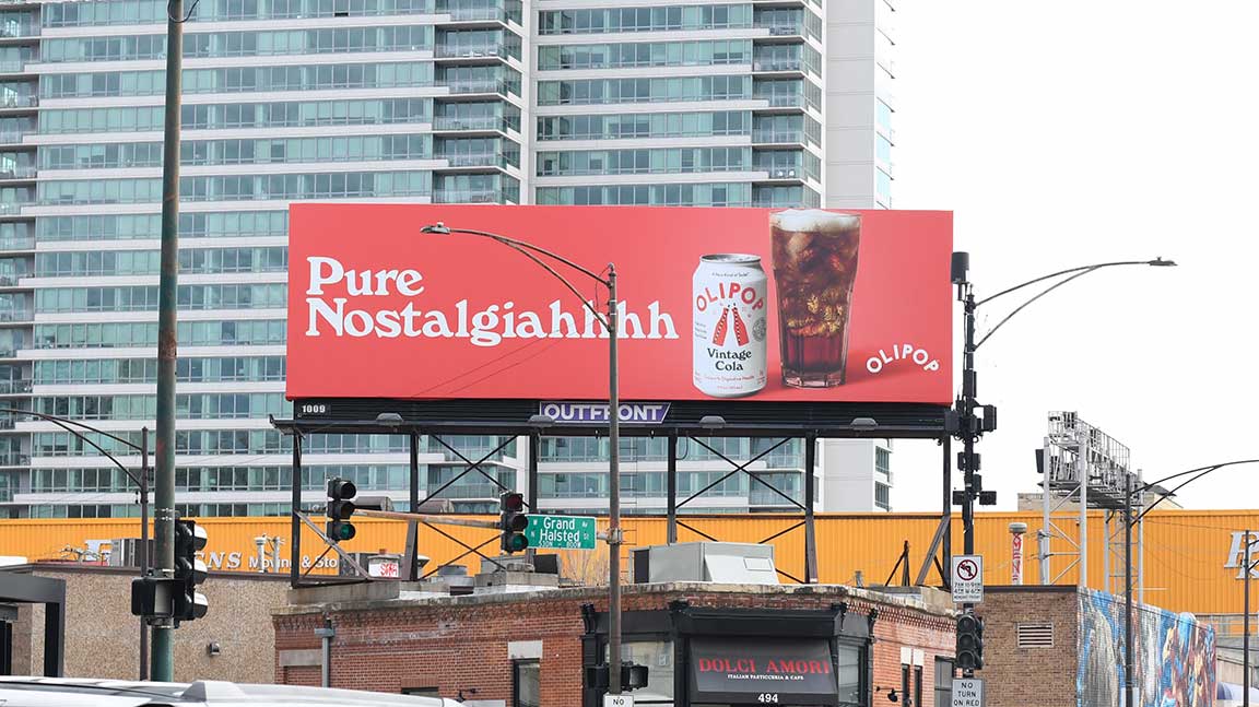 Olipop pure nostalgia billboard 