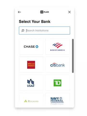 Select your bank