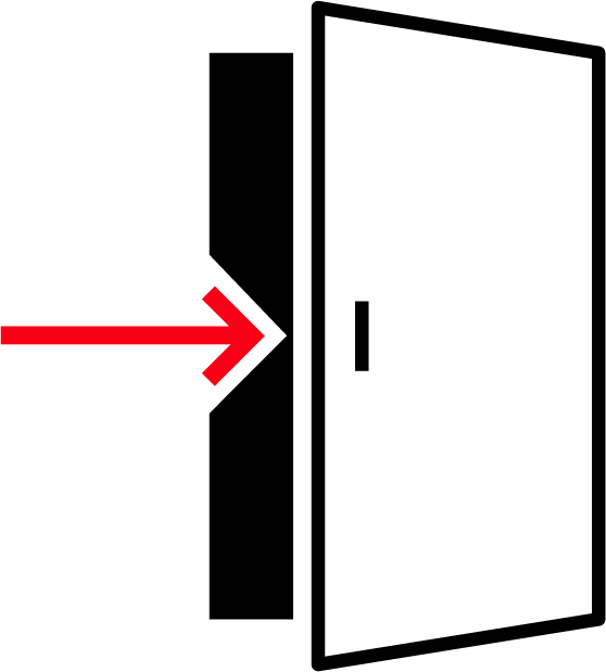 door with an arrow