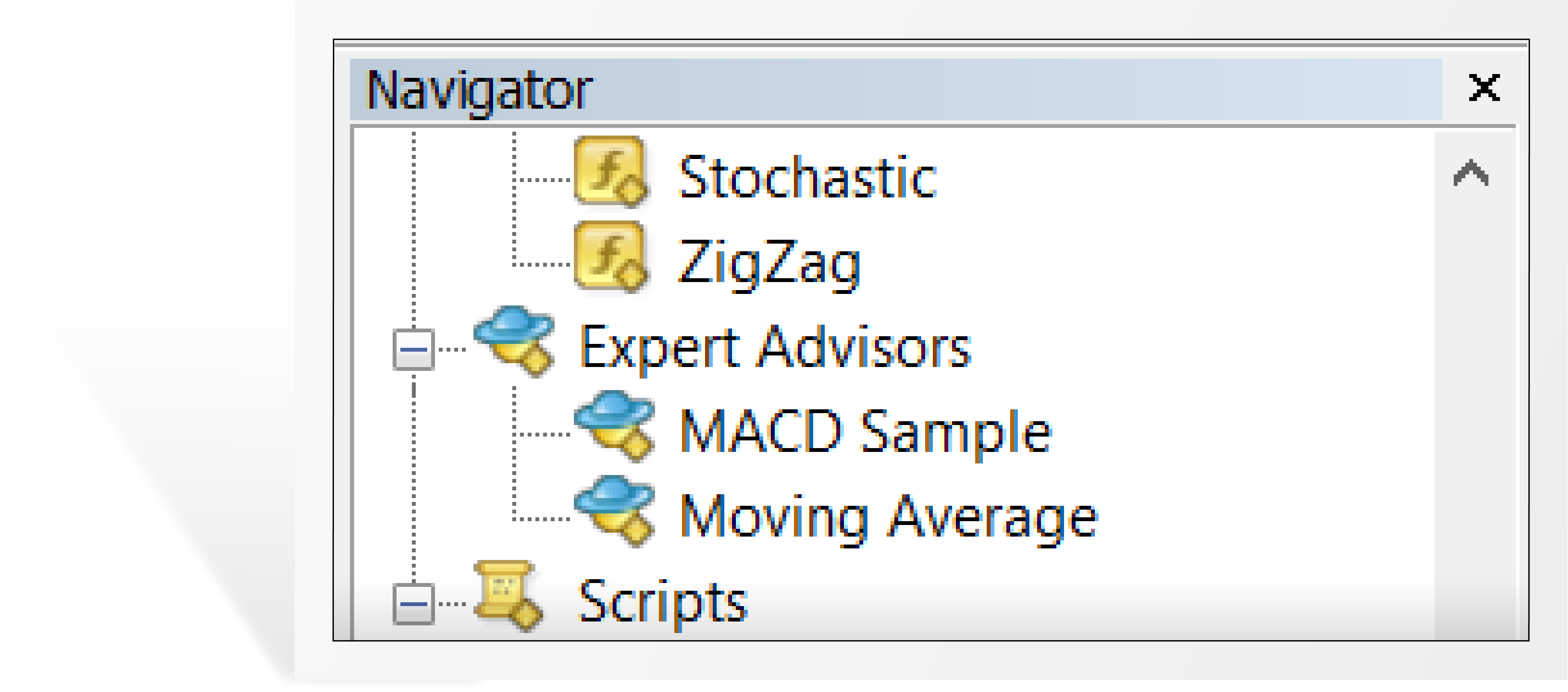 Expert Advisors in navigator window