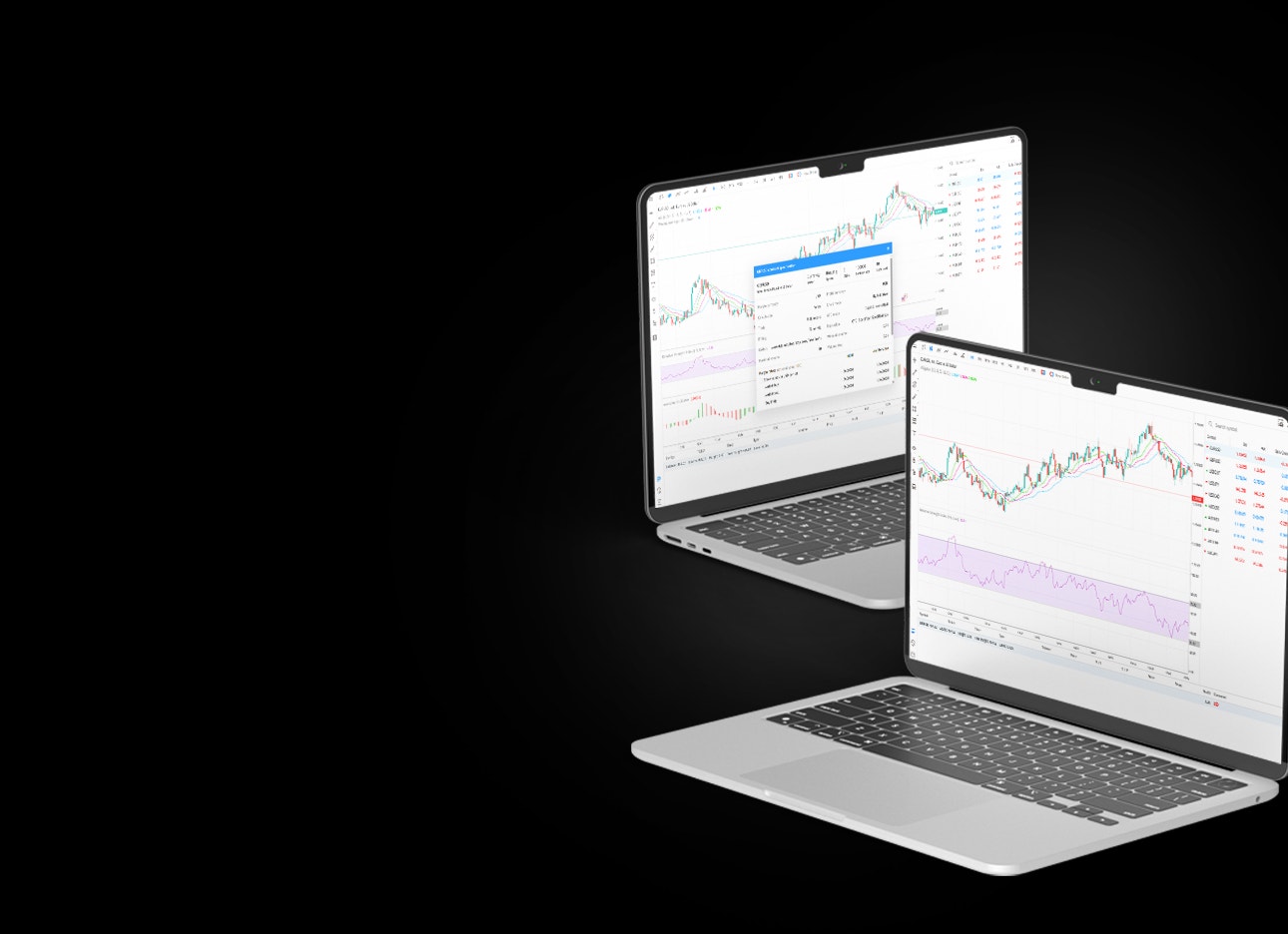 tastyfx platform on a black background