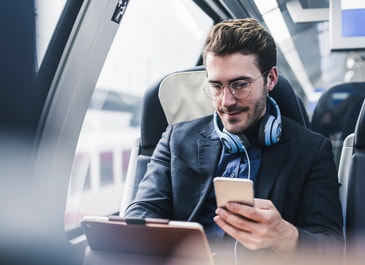 Man looking at phone