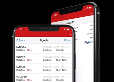 Phone displaying trading signals