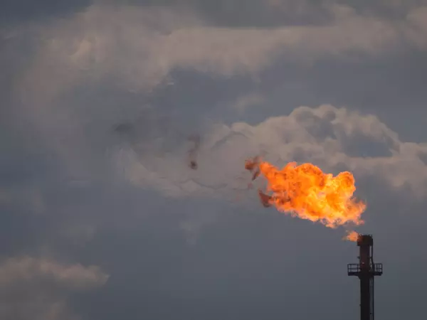Oil rig aflame