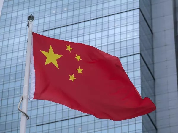 Chinese flag wavering