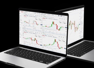 Trading platform on laptop