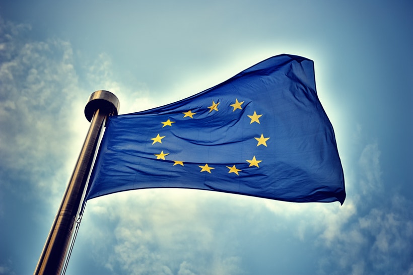 EU flag waving