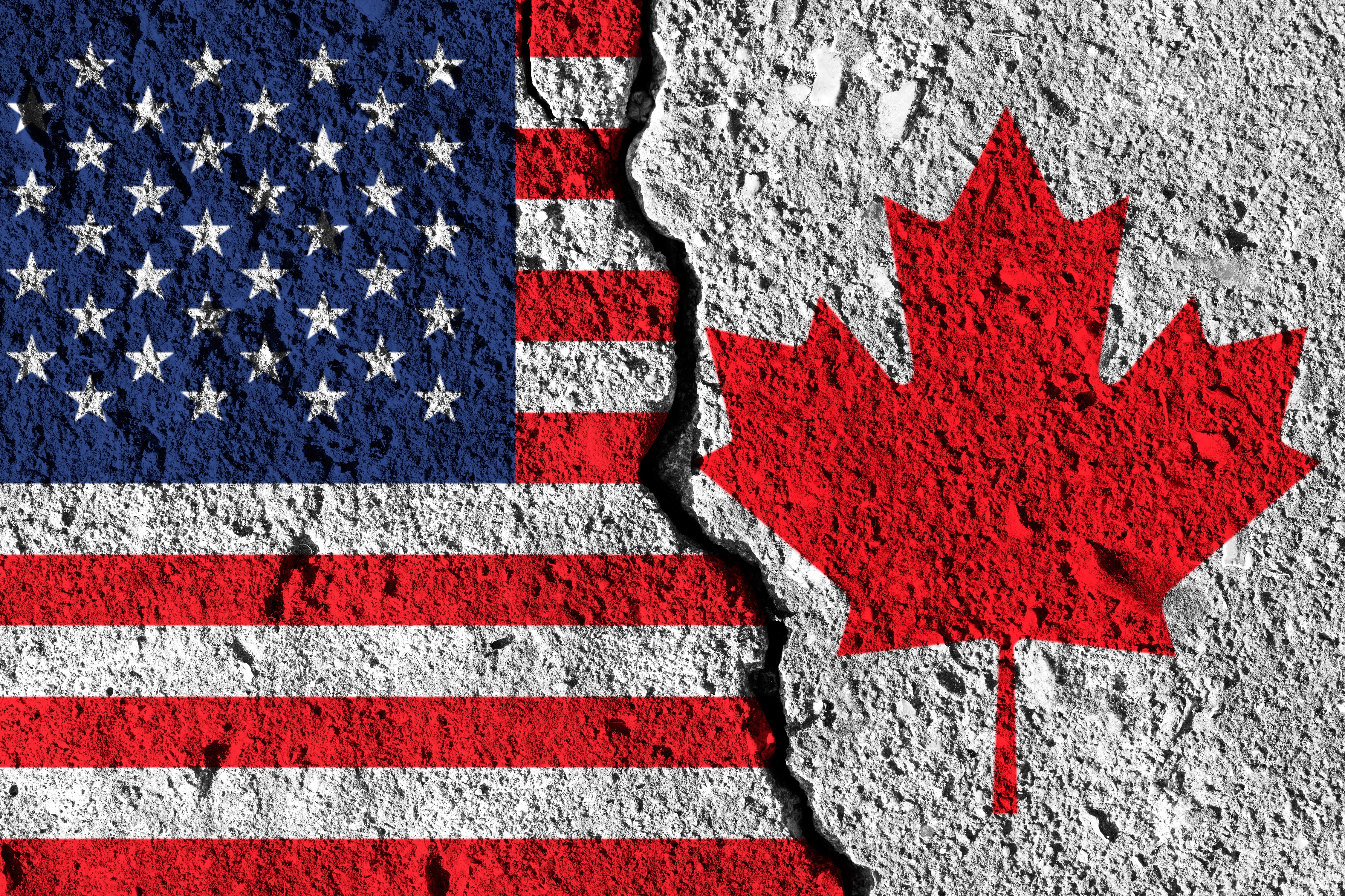 US and Canadian flag