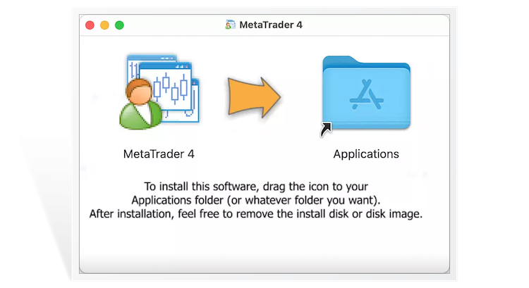 screen showing adding metatrader 4 to applications