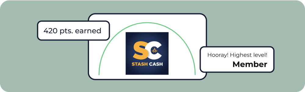 Graphic showing loyalty points accrual after successful sign in