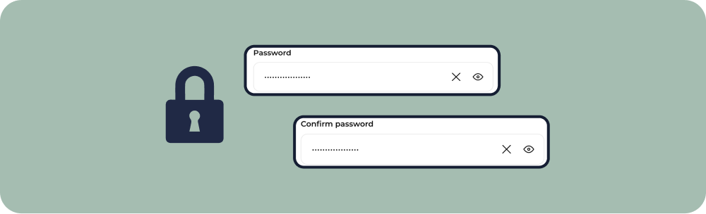 Graphic depicting creating a new password