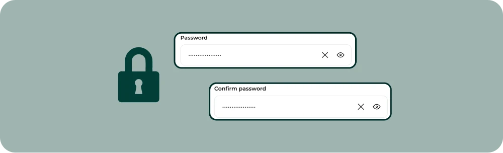 Graphic depicting creating a new password