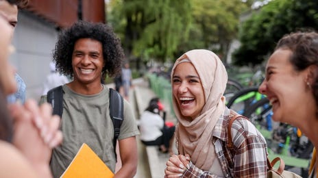 Teenagers having a conversation during their summer language camp with Berlitz Algeria