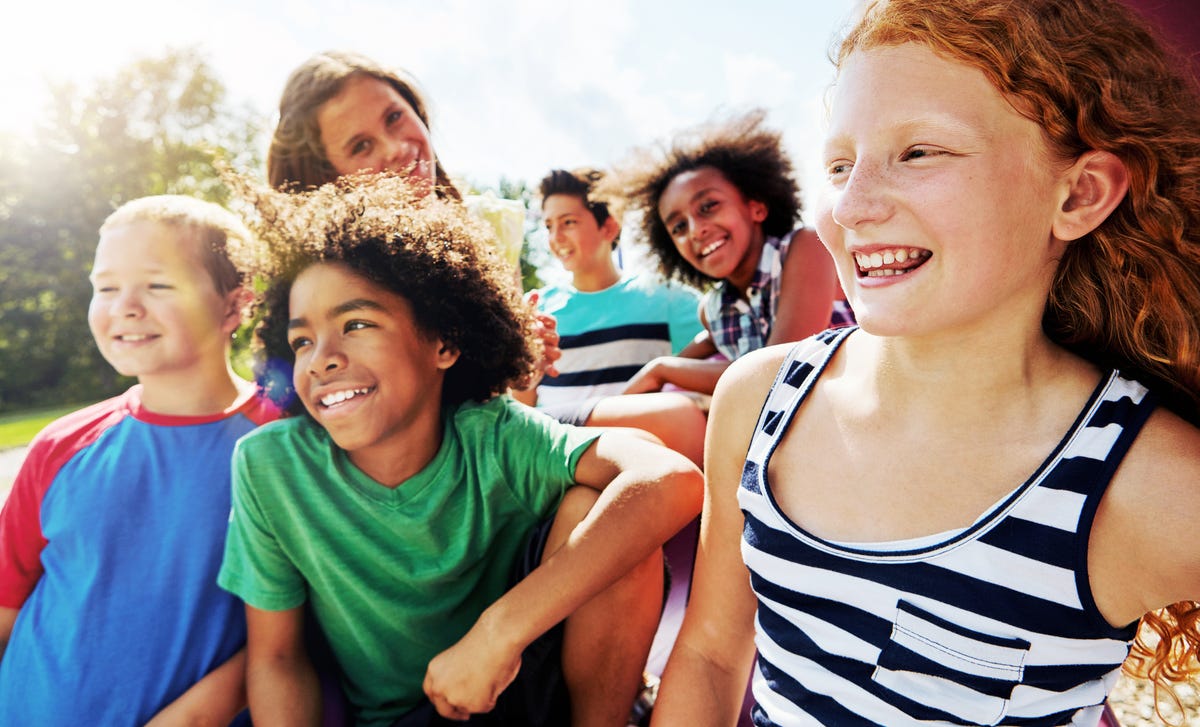 Group of children talking to each other in English and enjoying their summer camp with Berlitz Algeria