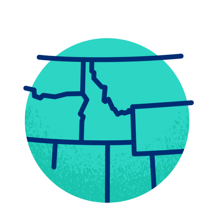 Idaho and it's surrounding states illustration indicating find care in the region with St. Luke's Health Plan.