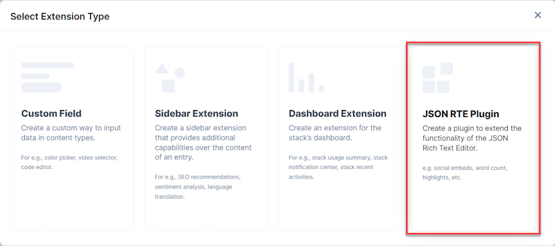 With a JSON RTE you can create a plugin to extend the functionality of the JSON rich text editor (eg social, word count, highlights)
