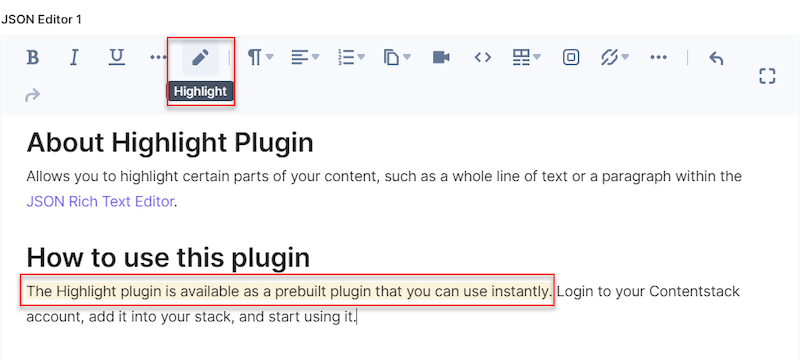 The Highlight plugin is available as a prebuilt plugin that you can use instantly