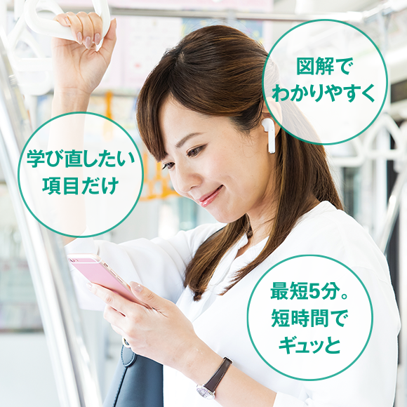図解でわかりやすく　学びなおしたい項目だけ　最短5分。短時間でギュッと