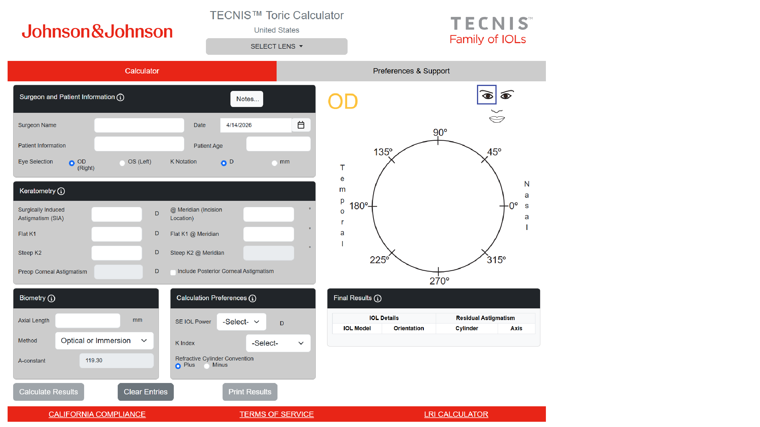 TECNIS™ Toric Calculator