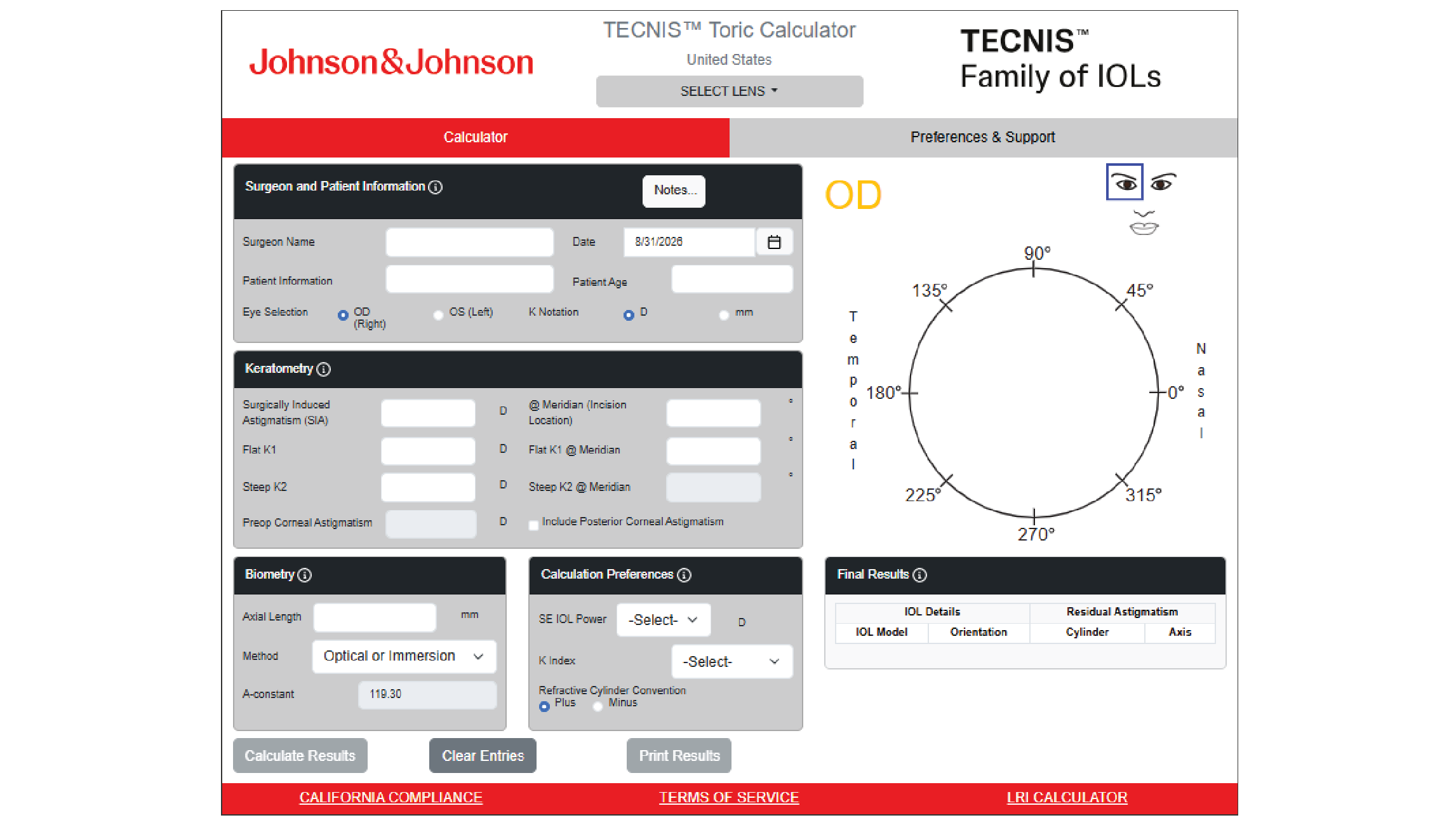 TECNIS™ Toric Calculator