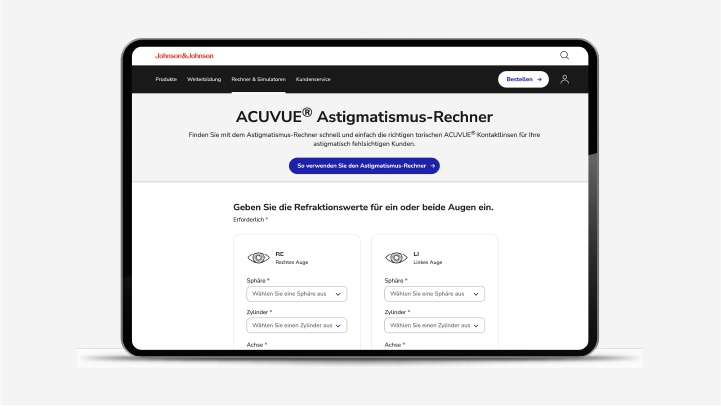Abbildung des Astigmatismus-Rechners