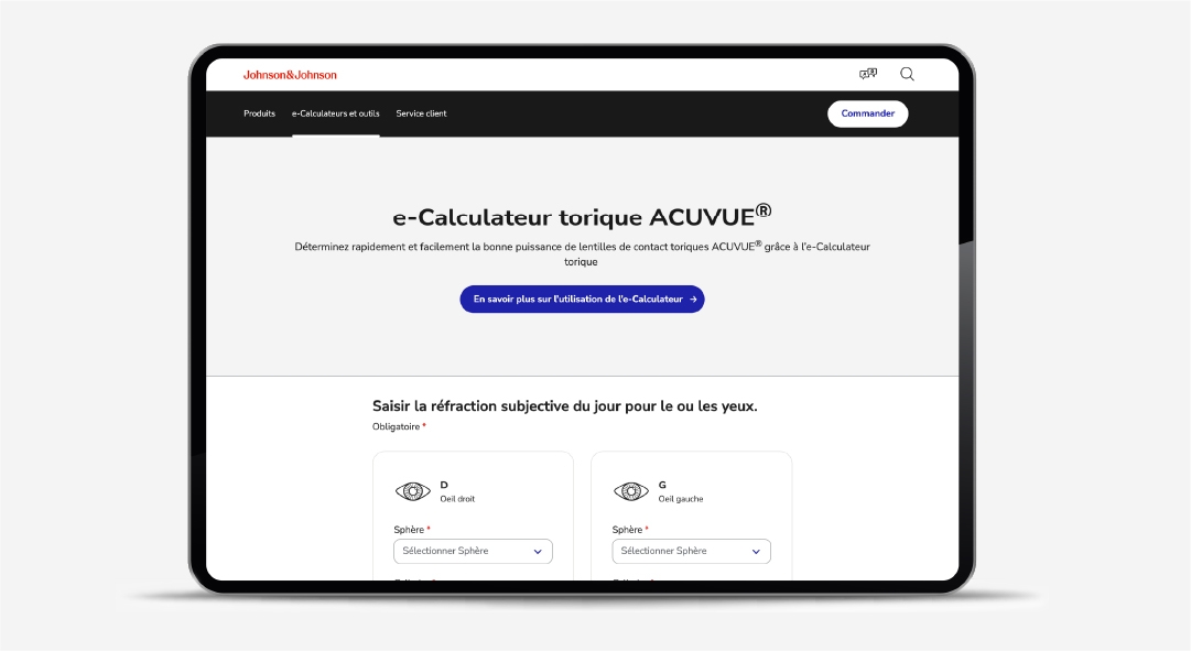 Illustration du e-Calculateur torique ACUVUE®