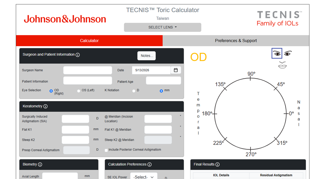 TECNIS Calculator